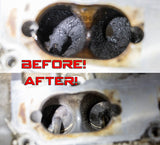 RKX walnut blaster tool before and after cleaning