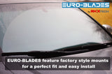 EURO-BLADES Front + Rear Wiper Blade Set for VW GTI, Rabbit, R32 (24"+19"+13")