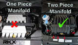 RKX one piece manifold vs 2 piece manifold for 3.6l VR6 V6 engine found in Passat touareg q7 Cayenne PCV valve