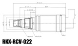 RKX-RCV-022 AC compressor control valve technical drawing with dimensions
