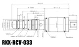 RKX-RCV-033 AC compressor control valve technical drawing with dimensions