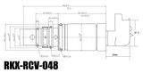 RKX-RCV-048 AC compressor control valve technical drawing with dimensions