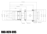 RKX-RCV-095 mechanical AC compressor control valve technical drawing with dimensions