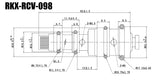 RKX-RCV-098 mechanical AC compressor control valve technical drawing with dimensions
