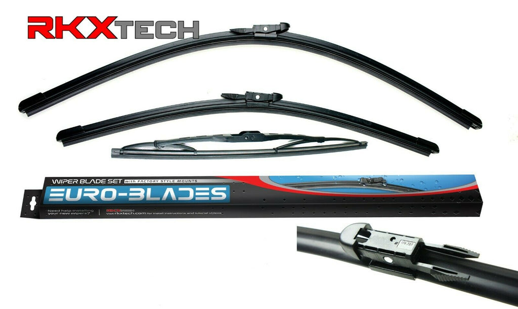 EURO-BLADES Front + Rear Wiper Blade Set for A3 (24"+19"+13.5")