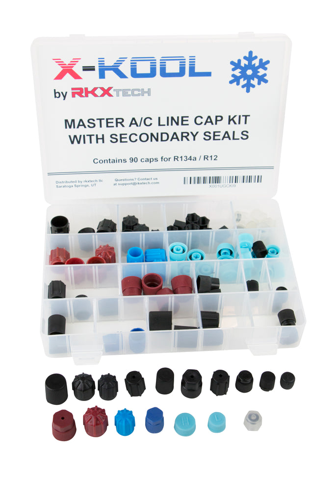 X-KOOL R134A / R12 Master valve core cap kit for Domestic, Import, and European Cars
